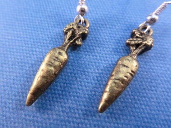 Preview: Mohrrübe Ohrringe Vintage Optik Karotte carrot